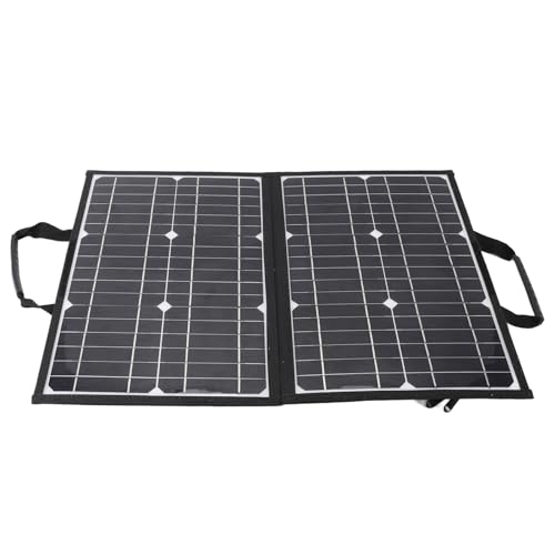FLEXMAN 60W Portable Foldable Solar Panel, Monocrystalline Panel Solar Portatil Kit with DC 18V Output Dual USB a Port Type C Port for Camping Hiking Backpacking