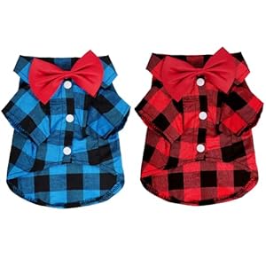 Tongcloud 2 Pack Plaid Dog Shirts P...