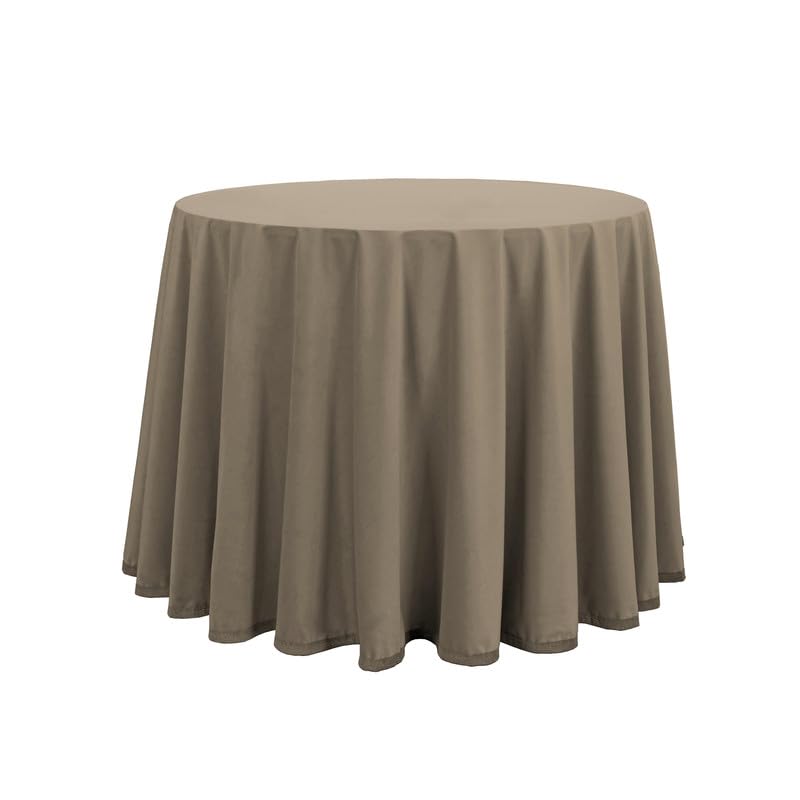 Table en Velours 120 Ronde de Style Moderne et Finition Prestige Taupe
