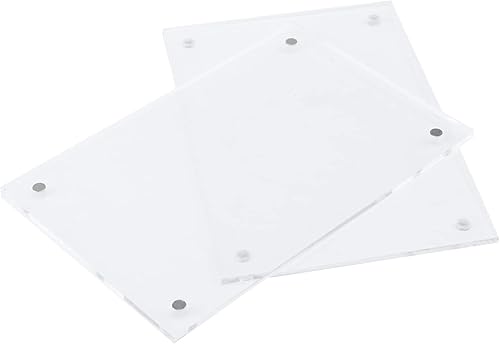 Miniatura 3 de Wealrit Paquete de 4 marcos de fotos de acrílico transparente de 4 x 6 pulgadas, marco de fotos magnético acrílico de 0.118in + 0.118in de grosor,