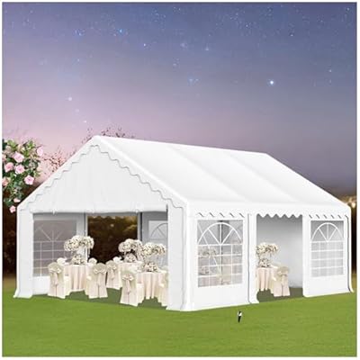 MFSTUDIO 16'x20' Party Tent, Outdoor Heavy Duty Party Tents with Removable Sidewalls, Large Canopy Tent Shelter for Outdoor Events Wedding Birthday, White