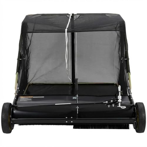 ATV Sweeper - Nylon Brushes, Pine Needle Picker, Tractor Attachment, Easy Emptying Hopper, and Compatible