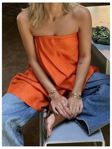 SOLY HUX Women's Tube Top Strapless Sleeveless Going Out Summer Flowy Bandeau Tops2