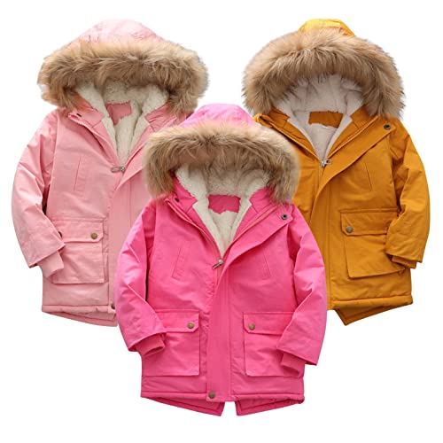 sfdgfhyf Toddler Girls Winter Coat Insulated Parka with Faux Fu𝐫 Collar Kids Sherp𝐚 Lined Hooded Winter3