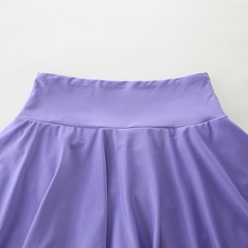 KIDDLETOWN Rock Mädchen Sommer Tennisrock für Mädchen Einfarbig Golf Skorts Plissierter Sportrock mit Taschen Innenhose Hohe Taille Hosenrock Faltenrock 8-9 Jahre