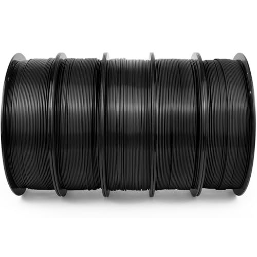 Image of iSANMATE ASA Filament 1.75mm Black 5KG, UV & Weather Resistant 3D Printer Filament Perfect for Outdoor Functional Parts, Dimensional Accuracy + /- 0.02mm, 1kg X 5 Spool