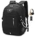 Produktbild Laptop Rucksack Herren für 17 Zoll Schulrucksack Jungen Teenager, Rucksack Schule mit USB-Ladeanschluss, Arbeit Wandern Wasserdicht Daypack, Viel Speicherplatz und andere Hochwertige Funktio (Schwarz)
