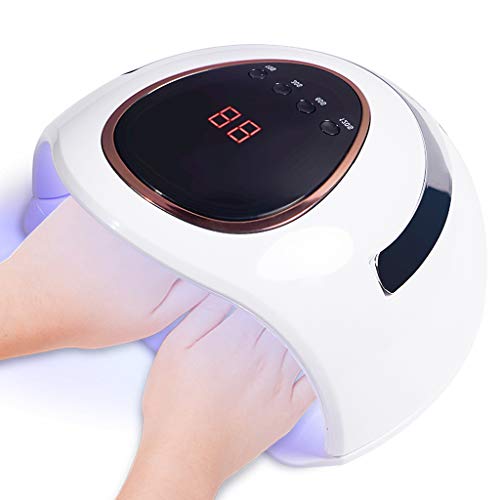 192W UV LED Nail Lamp,Fast Curing Fingernail Dryer for Gel Polish,Handnail Art Tools,Portable 48 Curing Light Beads handnail Drying Machine with 4 Timer Settings,Auto Sensor for Salon & Home