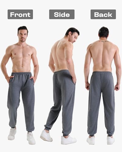3 Pack Sweatpants for Men Athletic Gym Workout Mens Joggers with Zipper Pockets Active Running Pants2