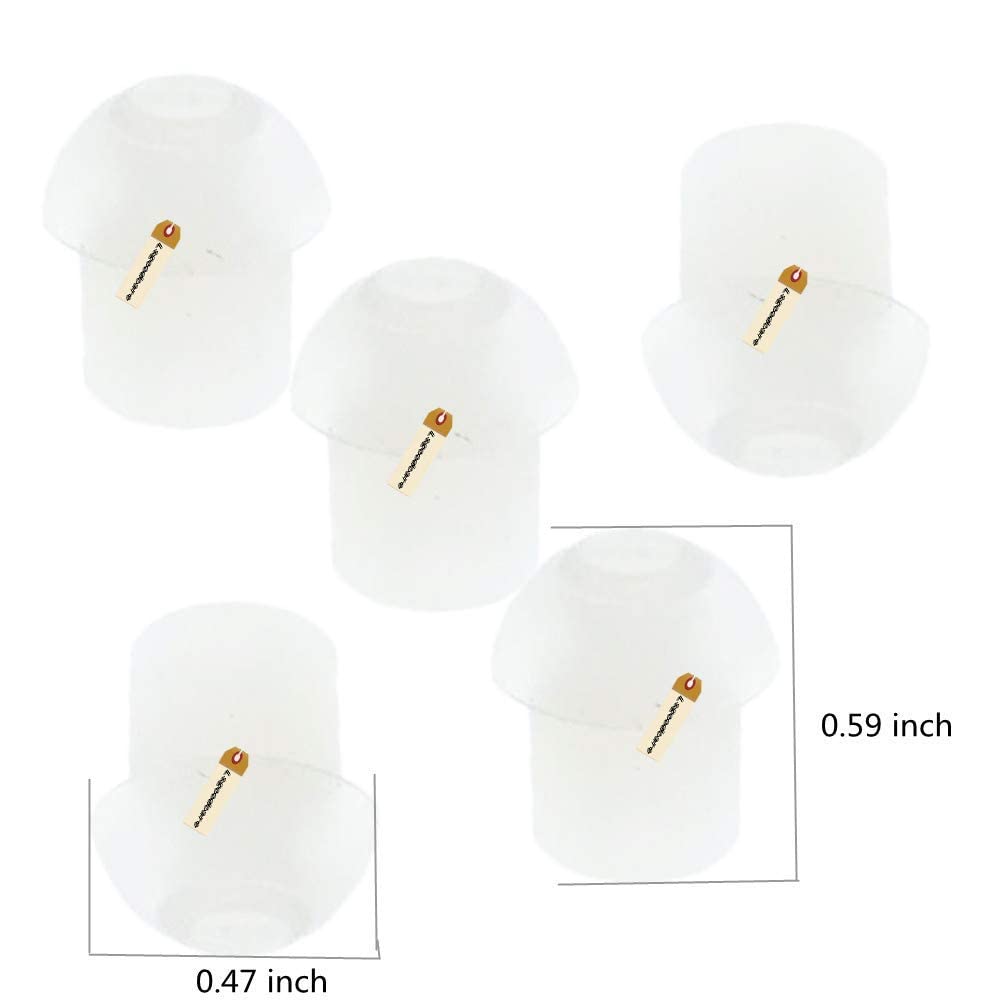 Lsgoodcare 200 almohadillas de repuesto de goma de silicona blanca compatibles con Motorola Kenwood Icom Yaesu Baofeng HYT Midland Cobra Radio Vigilancia Auricular Tubo Acústico Auriculares
