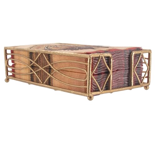 Boston International Wave Design Guest Towel Napkin Holder Caddy, Gold Leaf