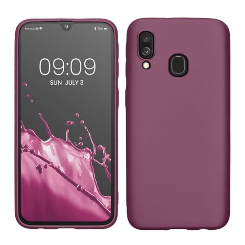 kwmobile Custodia Compatibile con Samsung Galaxy A40 Cover - Back Case Morbida - Protezione in Silicone TPU Effetto Metallizzato lavanda metallizzato