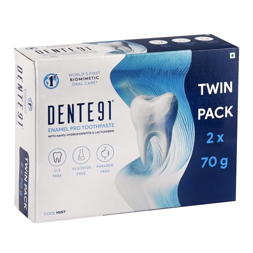 Dente91 Enamel Pro Toothpaste | Sensitivity Relief | Repairs Cavities | Fights Gum Disease | Reduces Bad Breath | Strengthens Enamel | Pack of 2, 2 X 70g