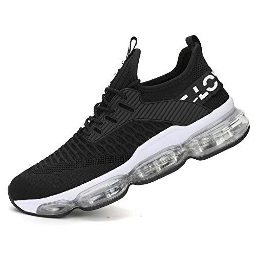 Kapsen Mens Running Shoes Air Cushion Tennis Walking Sneakers Casual Sport Gym Jogging Black/White 11