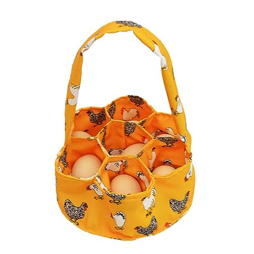 Plumdrop Foldable Eggs Collection Basket 7 Pockets Chicken Eggs Storage Bag Convenient Collecting Bag for Home Farm Garden Use