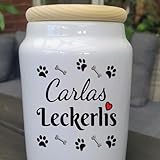Hunde Geschenk Leckerli Dose mit Name, Hundehalter Hundemama Hundepapa Geschenk einzigartig personalisiert, Leckerlis Hundekekse Futterdose