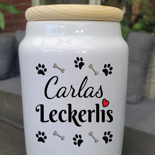 Hunde Geschenk Leckerli Dose mit Name, Hundehalter Hundemama Hundepapa Geschenk einzigartig personalisiert, Leckerlis Hundekekse Futterdose