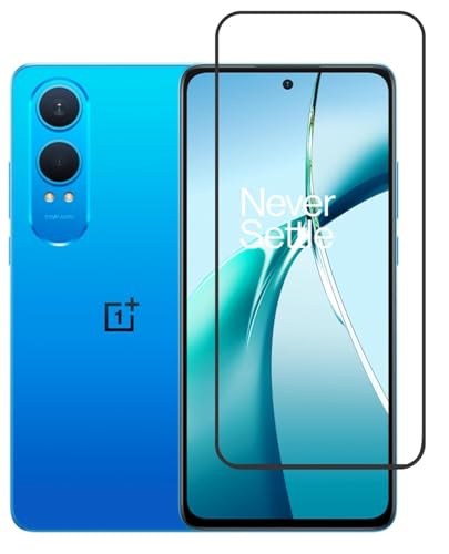 Image of Tempered Glass Screen Protector Compatible for OnePlus Nord CE 4 Lite 5G with Edge to Edge Coverage and Easy Installation Kit, Pack of 1, Black