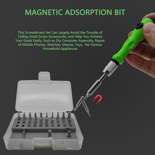 Image of Precision Screwdriver Set, Small Screwdrivr Set, Professional Grade 32 in 1 Magnetic Torx Screwdriver Set for Electronics, Repair Tool Kit for Watch Glasses Cell Phone Laptop and Appliances NEW 2026