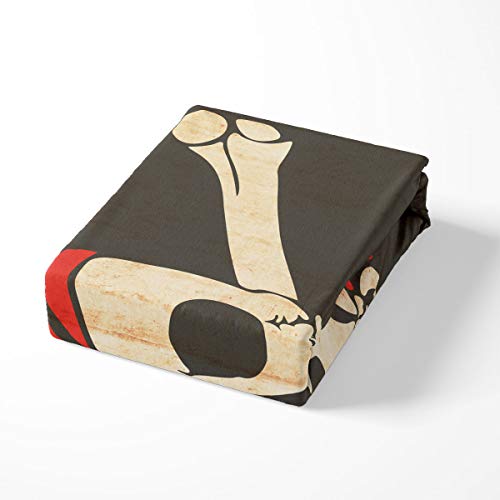 Pirate Comforter Cover Queen,Flag Of Tierra Del Fuego Argentina In Grunge Antique Historical Skull Pattern Printed Decorative 3 Pieces Bedding Set(1 Duvet Cover Set 2 Pillow Shams) ,With Zip Ties #TOP4