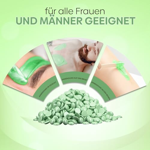SELAS Wachsperlen Aloe Vera 800g – Warmwachs Perlen für Haarentfernung | Enthaarungswachs & Wachs Haarentfernung Perlen für Gesicht, Körper & sensible Haut | Für Waxing, Wax Warmer & Wachsgerät