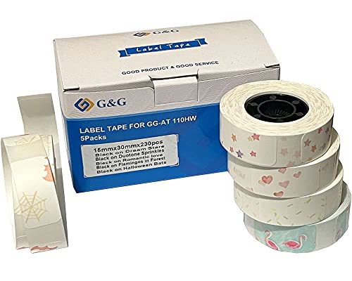 Étiquettes G&G autocollantes à motifs de 15x30 mm dotées d'une adhérence durable