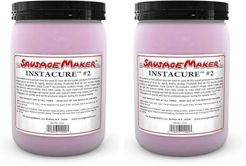 Insta Cure #2, 5 Lb Pink Curing Salt, Prague Powder, Quick Cure For Meat, Sausage, Made In USA - The Sausage Maker® (Pack of 2)