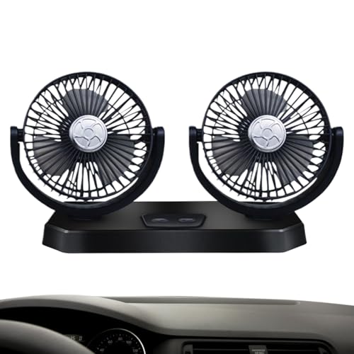 Genérico Ventilador USB Para Coche - Ventilador USB Doble Cabezal Para Automóvil | Circulador De Aire Giratorio Silencioso Para Tablero Hogar Trabajo Caravanas Y Oficina