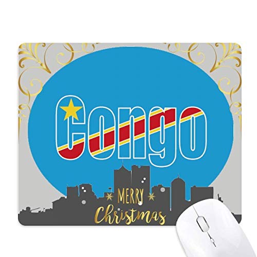 Tapis de souris Congo pays nuit de Noël en caoutchouc antidérapant pour bureau