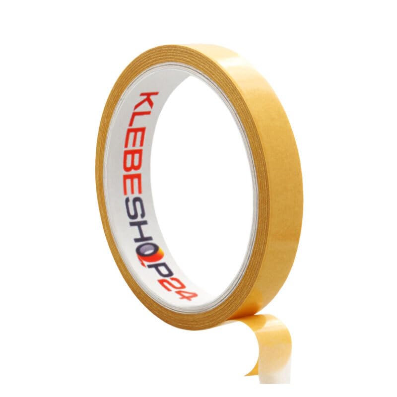 Plakband, dubbelzijdig, met de hand te scheuren, breedte naar keuze, 50 m, sterk en permanent klevend, universeel plakband, dubbel plakband voor papier, metaal, kunststof, karton, hout enz. / 25 mm