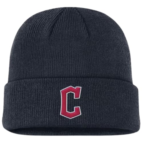 Gorro tejido con puño oficial Cleveland béisbol azul marino miniatura 1
