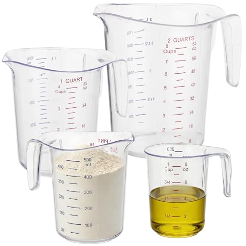 Set de 4 vasos medidores plásticos con asas 2 L total miniatura 1
