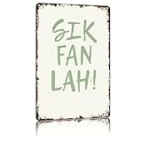 KERUNSM Vintage Sik Fan Lah! (Sage Green) Dinner Time Metal Sign Funny Modern Style Foodie Poster Kitchen Aluminum 8x12inch-For Bathroom Living Room Bedroom Wall Decor