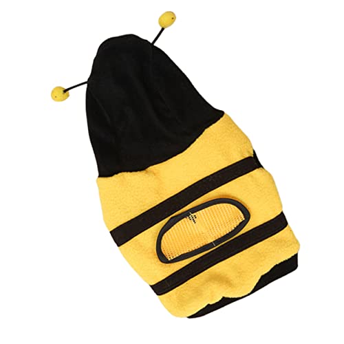 BESPORTBLE 1個 ペットビーが変身した服装 halloween haloween costume コス 犬用の衣装 犬蜂衣装 パーカー はで 子犬の衣装 装飾ペット衣装 フリース Yellow