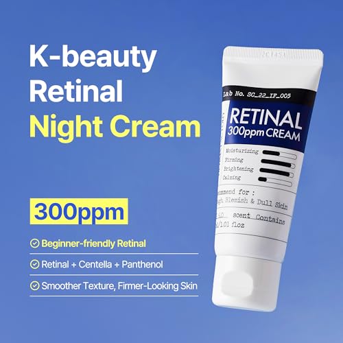 Image of DERMA FACTORY Retinal Night Cream with Centella & Panthenol, 1.01 fl oz | Fine Lines & Firmness Care, Vitamin A Moisturizer, Face Moisturizer With Centella, Niacinamide & Panthenol, Korean Skincare