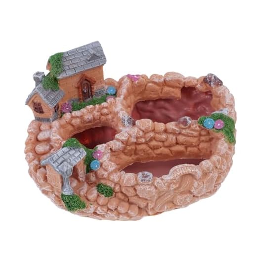 Yardwe Fairy Trädgård Potta Miniature Hus Planter Blomster Krukor Sucka Blomsterkorg Bonsai Container Resin Pyssel Skrivbordet P Prydnad För Office House Home Store