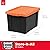 IRIS USA 20 Gallon Lockable Storage Bins with Lids, 2 Pack - Made in USA, Heavy Duty, Stackable Containers, Garage Organizing Bins Moving Tubs, Rugged Sturdy Equipment Utility Box - Black/Orange