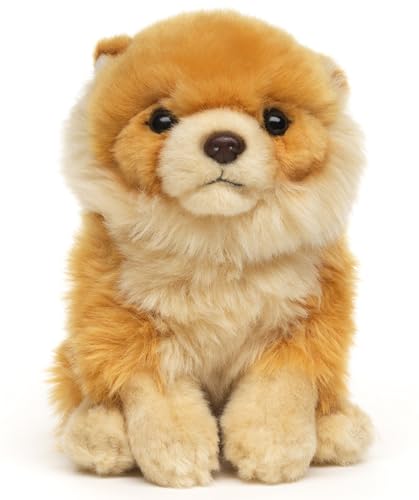 Peluche chien spitz assis 17 cm pour décorer une chambre d'enfant