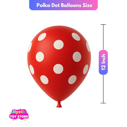Image of 30 Pcs Polka Dots Balloons for Birthday Decoration Items Anniversary Baby Shower Girls Year With Multicolor Latex Transparent Metallic Balloon Happy Birthday Decoration Set Kit Combo