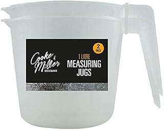 The Home Fusion Company 2 Pack Of Measuring Jugs 1 Litre each Plastic kitchen Essential Gravy,Baking