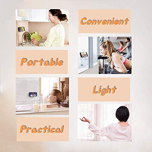 Eztool4U Shower Phone Holder (2Pack) Adjustable Premium Wall Mount Aluminum Stand, Easy Adhesive Strips, Anti-Slip Base And Charging Port, Compatible With Iphone Samsung Galaxy, For Bathroom, Kitchen #TOP5