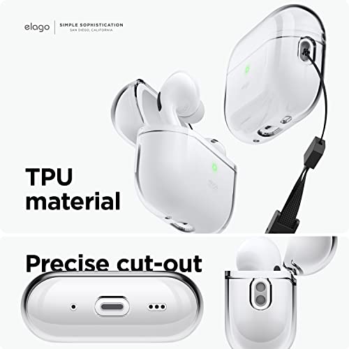 Elago Compatible With Airpods Pro 2Nd Generation Case Clear Cover - Compatible With Airpods Pro 2 Case, Protective Case Cover, Shockproof, Wireless Charging, Reduced Yellowing [Transparent] #TOP3