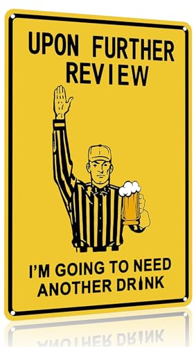Crazysign Football Gifts Vintage Football Sign Upon Further Review I'm Going To Need Another Drink Tin Sign for Home Man Cave Garage Bar Basement Decor 8X12 Inch (3182)