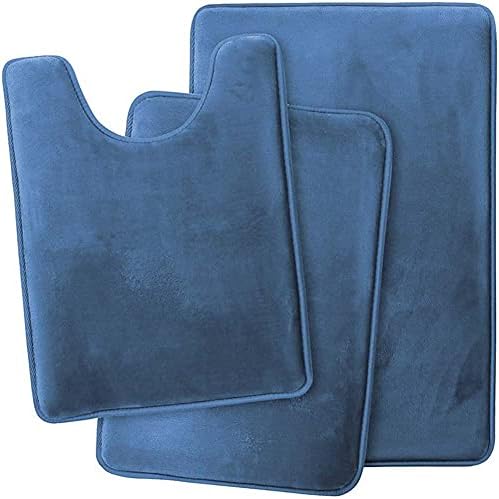 ETOPARS Set of 3 Plush Memory Foam Bath Rug Set Soft Absorbent Bathroom Mat Non Slip Mat, Toilet Lid Cover, U Shaped Contour Rug