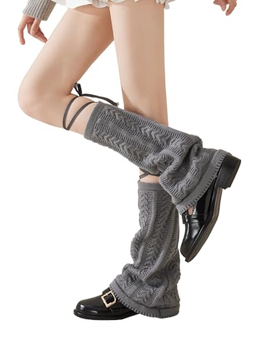Image of YELAIVP Women's Leg Warmers Knit Kawaii Y2K Harajuku Leg Warmers with Adjustable String for Women Lolita Accessories
