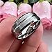 TUTISS 8mm Tungsten Rings for Men Women Fashion Engagement Wedding Bands Grooved Matte Finish Beveled Edges Comfort Fit Size 11