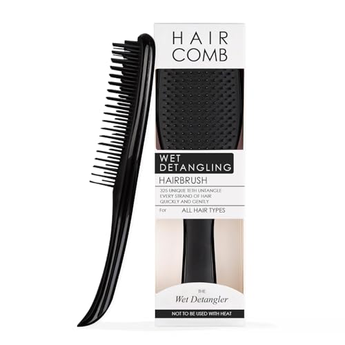 Image of Lyrovo Ultimate Hair Brush Comb for Women for Wet & Dry Hair Eliminates Knots & Reduces Breakage for All Hair Types (Black)