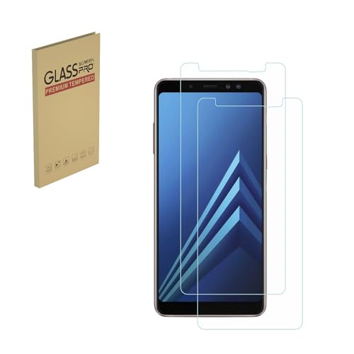 Protector de pantalla para Samsung Galaxy A8 (2018) Película protectora de vidrio templado HD 9H Dureza Estuche Amigable Fácil instalación Anti arañazos Sin burbujas (2 piezas)
