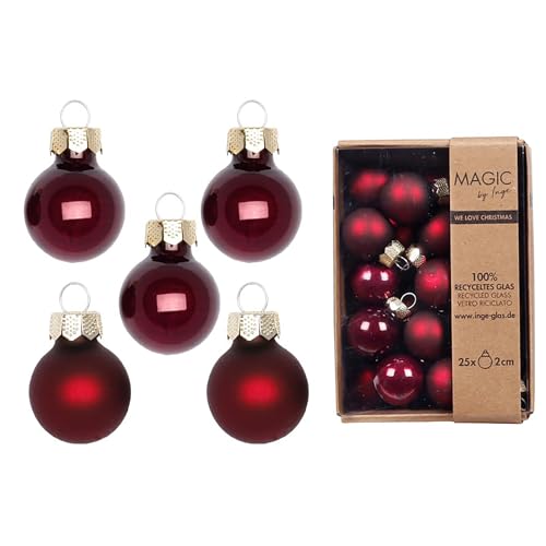 Weihnachtskugeln Glas 2cm 25 Stück - matt & glänzend - Mini...