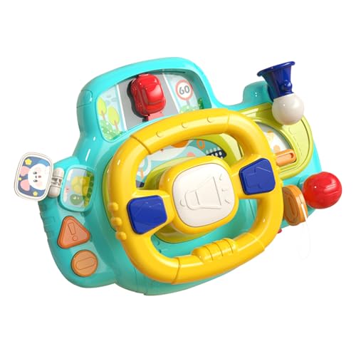 IMAXTOP Baby Steering Wheel Toy for Toddlers Kids, Pretend Driving Stroller Steering Wheel with Many Realistic Sounds, Universal Detachable Baby Learning Toy for Shopping Cart, Crib,Highchair